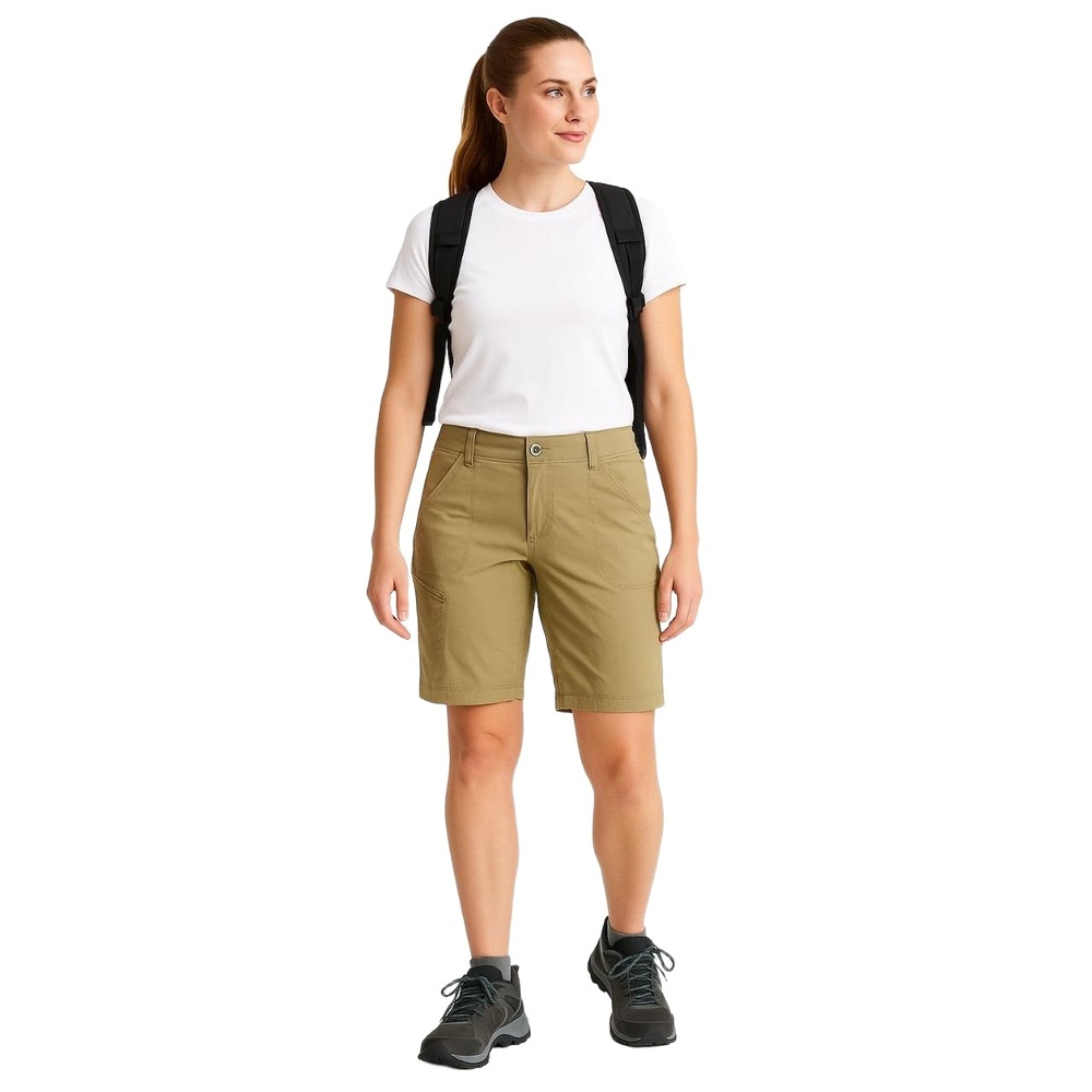 MARMOT Women’s Shorts Size 8 Tan Mid Rise Stretch Outdoor Utility Activewear